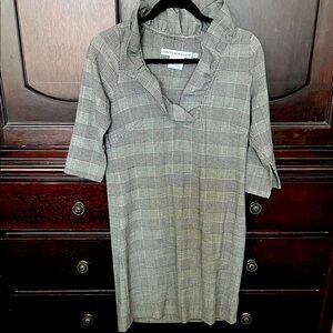 Gretchen Scott Ruffneck dress, size Shrimp, plaid